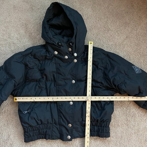 Vintage 90s Embroidered Granny Square Boho Cropped Aztec Quilt Ski Coat Womens14 - Picture 9 of 13